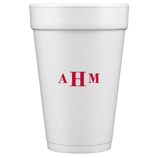 Sophisticated Monogram Styrofoam Cups